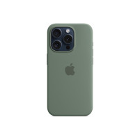 Луксозен силиконов гръб оригинален MT1J3ZM/A OFFICIAL Apple Silicone Case With MagSafe за Apple iPhone 15 Pro 6.1 зелен/Cypress